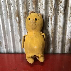 VTG 1966 Winnie The Pooh Sears Disney Wood Chip Sawdust Plush (No Shirt) AS IS